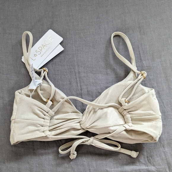 L*Space Ringo Bikini Top Shimmer Bone Cream - Picture 2 of 6